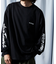 限定展開 WILD THINGS×FREAK'S STORE/ワイルドシングス 別注 ビッグシルエット 袖プリント ロングスリーブTシャツ/ロンT