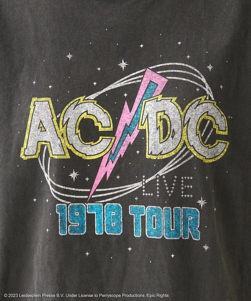 AC/DCハードロックオーストラリアバンTプリントロゴデカロゴグランジN25 ACDC ロゴ ロンT / ロックTシャツ / バンドTシャツ