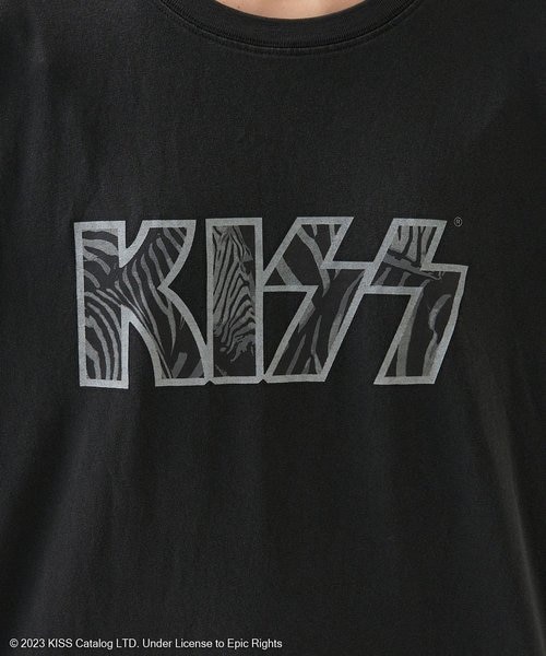 KISS ブラックロゴ フリル ロンT / ロックTシャツ / バンドTシャツ
