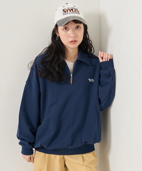 Golfickers ハーフジップ スウェット ポロシャツ GLOBAL WORK｜乾きやすいスウェット/ハーフZIP/裏毛/116254 | Rakuten