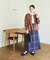 別注 Combination Fashion Maxi Kilt/コンビネーション ファッション マキシ キルト/チェック ロングスカート