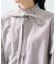 配色 フリル スタンド ブラウス
