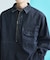 HF-ZIP DENIM L/S SHT/ハーフジップ デニム ロングスリーブ シャツ/リラックスフィット