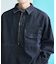 HF-ZIP DENIM L/S SHT/ハーフジップ デニム ロングスリーブ シャツ/リラックスフィット