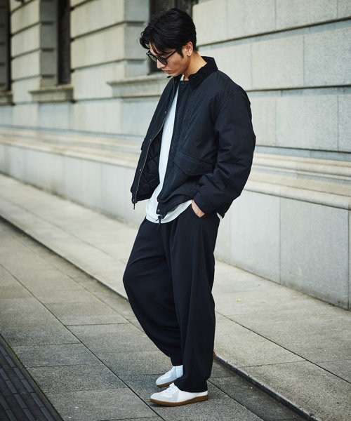 襟コーデュロイ切り替え コットン ナイロンブルゾン/フィッシング