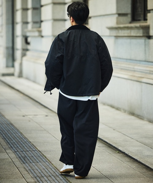 襟コーデュロイ切り替え コットン ナイロンブルゾン/フィッシング
