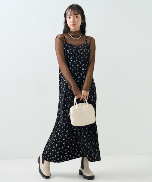 ベロア フラワー刺繍 キャミワンピース｜フリークスストアの通販  