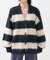 ジャギー ボーダー ニットカーディガン