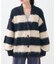 ジャギー ボーダー ニットカーディガン