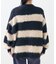 ジャギー ボーダー ニットカーディガン