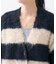 ジャギー ボーダー ニットカーディガン