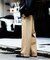 ストレートシルエット ワイドチノパンツ