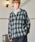 モヘアニット チェックシャツブルゾン
