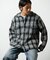 モヘアニット チェックシャツブルゾン