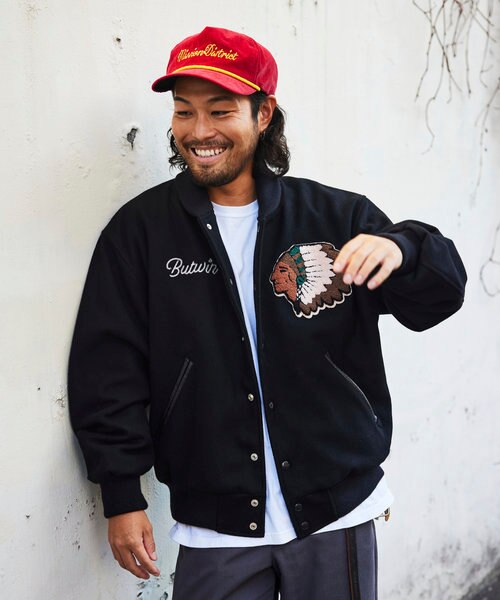 MISSION DISTRICT×Butwin スタジャン 黒 L