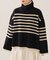 ボーダー タートルニット
