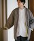 ノーカラー ミリタリー キルティングジャケット