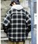リラックスフィット オンブレチェック ネル 中綿シャツブルゾン/ワークシャツ/ネルシャツ/ビックシルエット/シャツアウター/キルティング