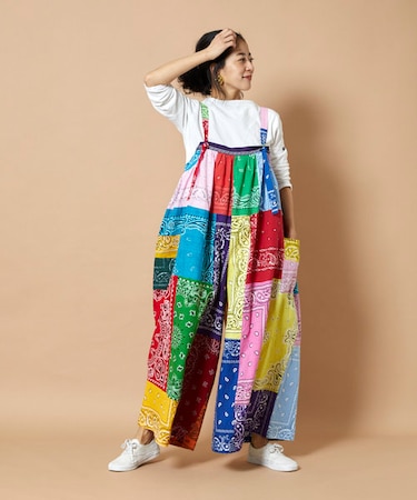 Vintageバンダナリメイクサロペット｜フリークスストアの通販｜&mall 