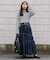 別注 Asymmetry Tiered Skirt/アシンメトリー ティアードスカート/ギャザースカート/デニムスカート