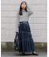 別注 Asymmetry Tiered Skirt/アシンメトリー ティアードスカート/ギャザースカート/デニムスカート