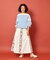 インドフラワー刺繍切り替えスカート