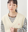 ワンポイント刺繍 Vネックニットベスト