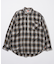 ハーフジップ オンブレチェック シャツ L/S