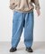 ルーズフィット ウェービングベルト クロップド デニムパンツ