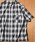 フルジップカーデ ショートスリーブシャツ/オンブレチェック/半袖
