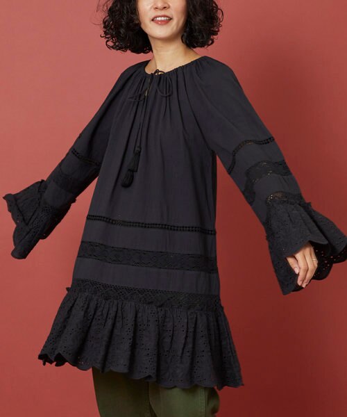 Freada インドレース切替ミニ丈ワンピース Freada（フリーダ）の「Freada/フリーダ インドレース切替ミニ丈