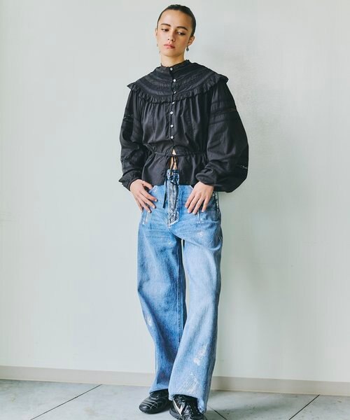 箔プリント デニムパンツ｜フリークスストアの通販｜&mall（アンド