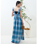 インド チェック柄 フリルキャミワンピース