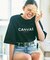 限定展開 CANVAS TOKYO×FREAK'S STORE/キャンバストウキョウ 別注 ビッグシルエット フロントロゴ クルーネックTシャツ