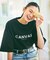 限定展開 CANVAS TOKYO×FREAK'S STORE/キャンバストウキョウ 別注 ビッグシルエット フロントロゴ クルーネックTシャツ