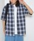 EASY WEAR リラックスフィット ショートスリーブ レギュラーカラー オンブレチェックシャツ
