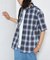EASY WEAR リラックスフィット ショートスリーブ レギュラーカラー オンブレチェックシャツ