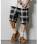 T/R CHECK EASY SHORTS PANT/テトロン チェック イージー ショートパンツ/ショーツ/リラックスフィット