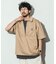 別注 リラックスフィット ハーフジップ ワンポイント 半袖ワークシャツ/SP H/Z SS SHIRT