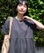 ワンポイントハート刺繍 ウエスト切替半袖ワンピース/Tシャツワンピース