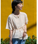 裾フリル ピグメントTシャツ/切替デザインTシャツ/ドッキング Tシャツ