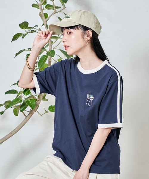 tombonia ベースボール 刺繍 ラインTシャツ｜フリークスストアの