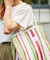 STRIPE TOTE BAG L / インド ストライプ トートバッグ L