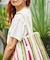 STRIPE TOTE BAG L / インド ストライプ トートバッグ L