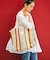 STRIPE TOTE BAG L / インド ストライプ トートバッグ L
