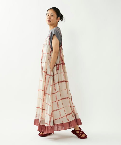 Freada パッチワーク三段ティアード キャミドレス マルチカラーパッチ