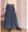 別注 Asymmetry Tiered Skirt/別注 アシンメトリー ティアードスカート/デニムスカート