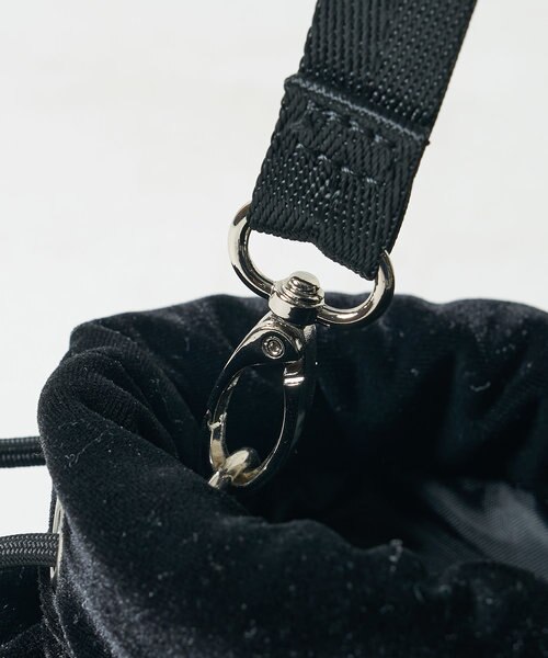 別注 2WAY ベロアキルティング フリル 巾着ショルダーバッグ