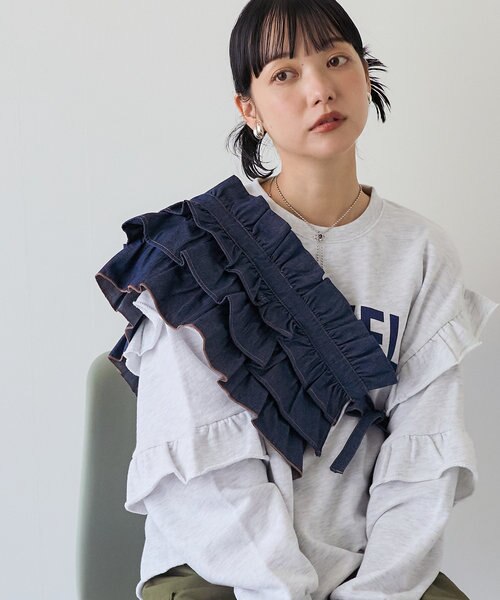 ゆぴさま❤️pagesになります。デニムリメイク❤️フリル付トート＆クラッチ２点 ✨️即納✨️ [S.M] フリルデニムパンツ ss280 23aw014 | Lalan kids