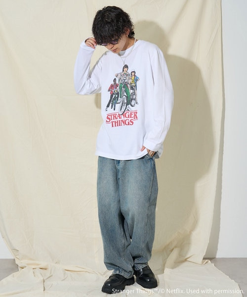 N.772 ストレンジャー・シングス/長袖カットソー Stranger Things bicycle Long Sleeve T-shir/ストレンジャーシングス